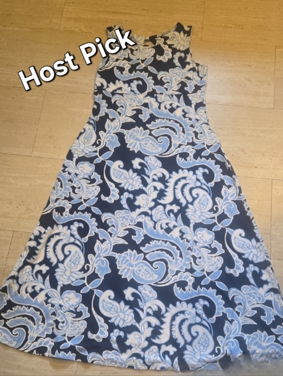 Talbots Dresses & Skirts - Talbot's Blue/White Dynamic Paisley Print Jersey Maxi Dress
